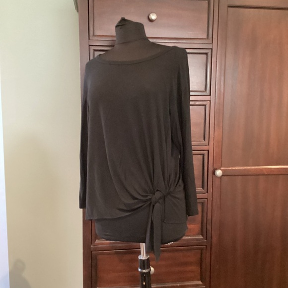 Theory Woman’s Draped Long-Sleeve Side tie Top EUC - Picture 3 of 11